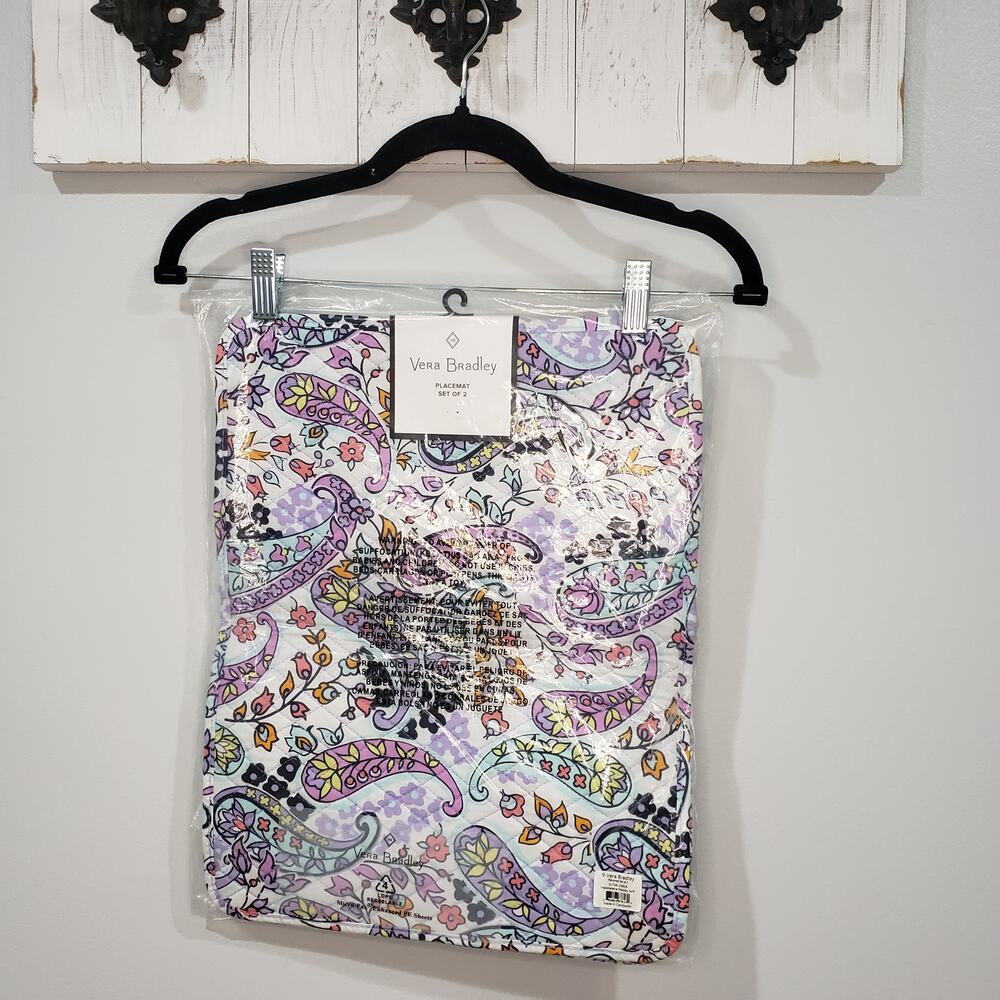 Vera Bradley Maddalena Paisley Soft Placemats Set of 2 Floral NWT